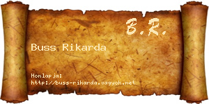 Buss Rikarda névjegykártya